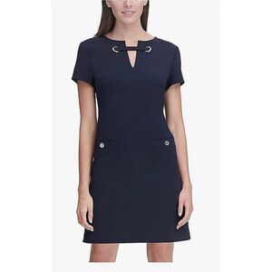 Tommy Hilfiger Women Classic Scuba Crepe Two Pocket Shift Dress Size 10 NWT